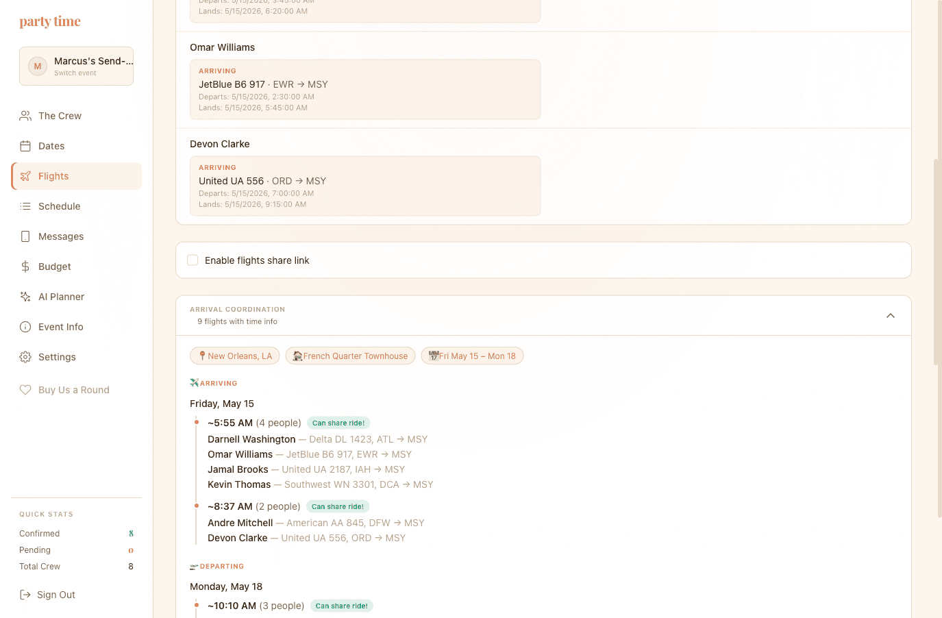 AI Arrival Coordination